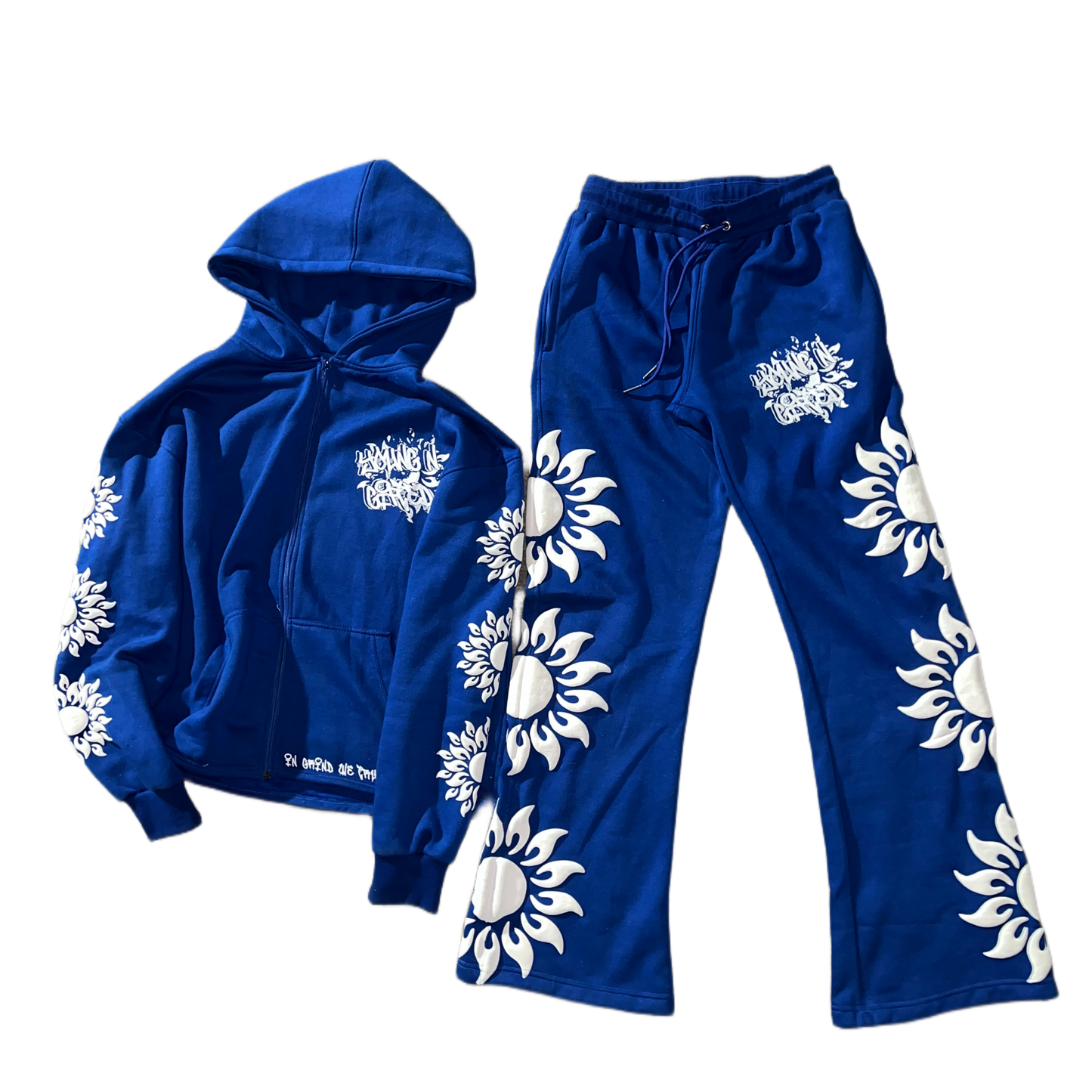 Wide-Leg “YOUNG N GIFTED” Royal Logo Sweats